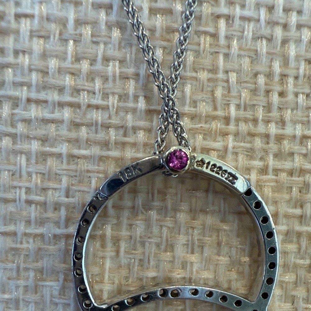 Roberto Coin 18k gold and diamond Double Circle Pendant - Picture 15 of 16